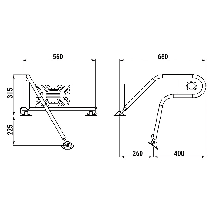 Стойка рулевая с креплением на баллон надувной лодки 25мм в Невинномысске