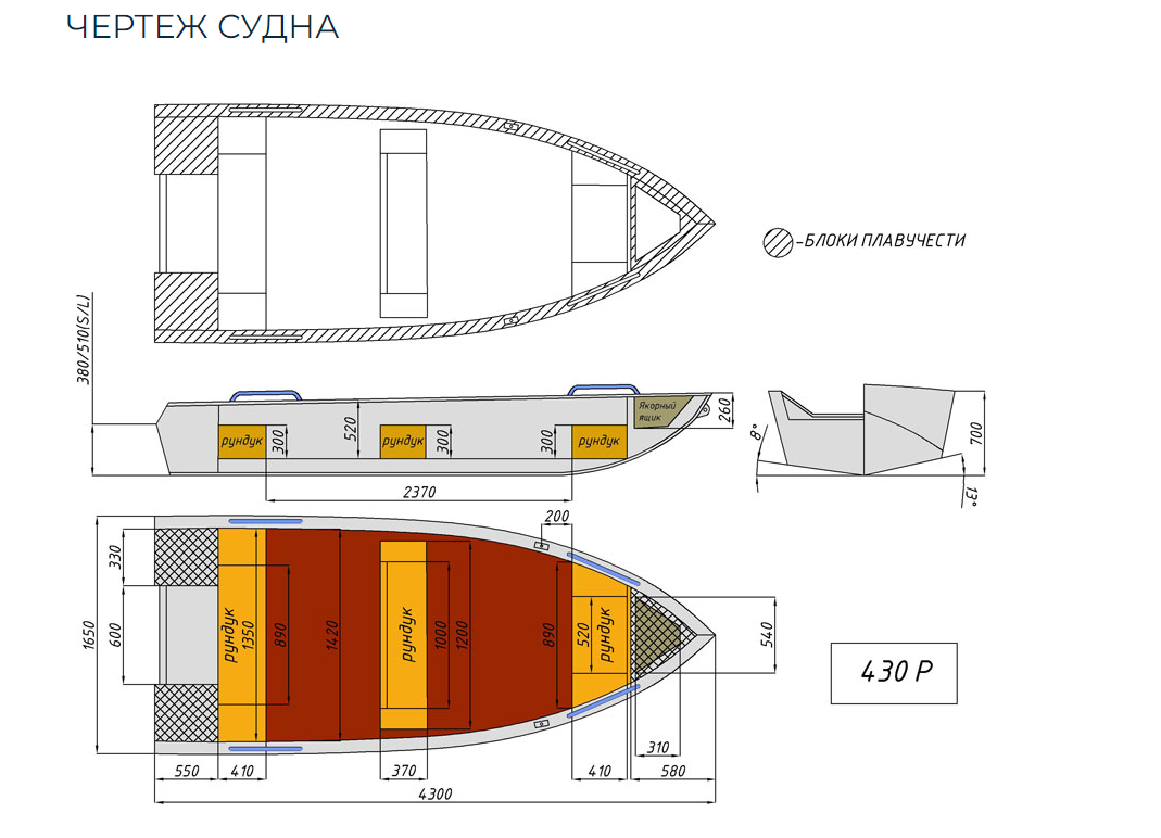 Алюминиевая лодка  Wyatboat-430 Р в Невинномысске