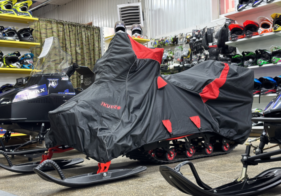 Чехол транспорт. снегохода IKUDZO HUNTER черно-красный Оксфорд ПРЕМИУМ качества с лого IKUDZO в Невинномысске