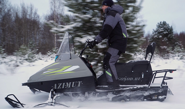 Миниснегоход Бурлак Азимут 20 л.с. , эл.запуск, реверс, тормоз гидравл, капот серый в Невинномысске