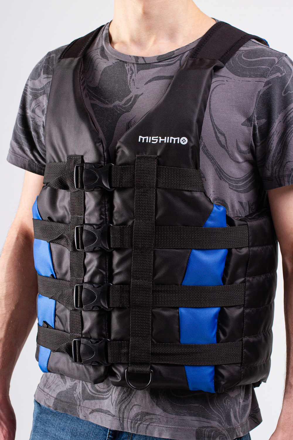 Жилет спасательный MISHIMO PRO Премиум качества Черно-синий в Невинномысске