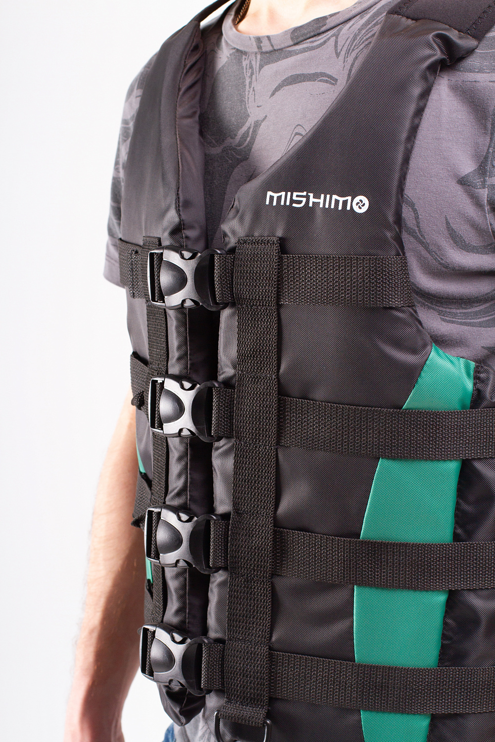 Жилет спасательный MISHIMO PRO Премиум качества Черно-зеленый в Невинномысске