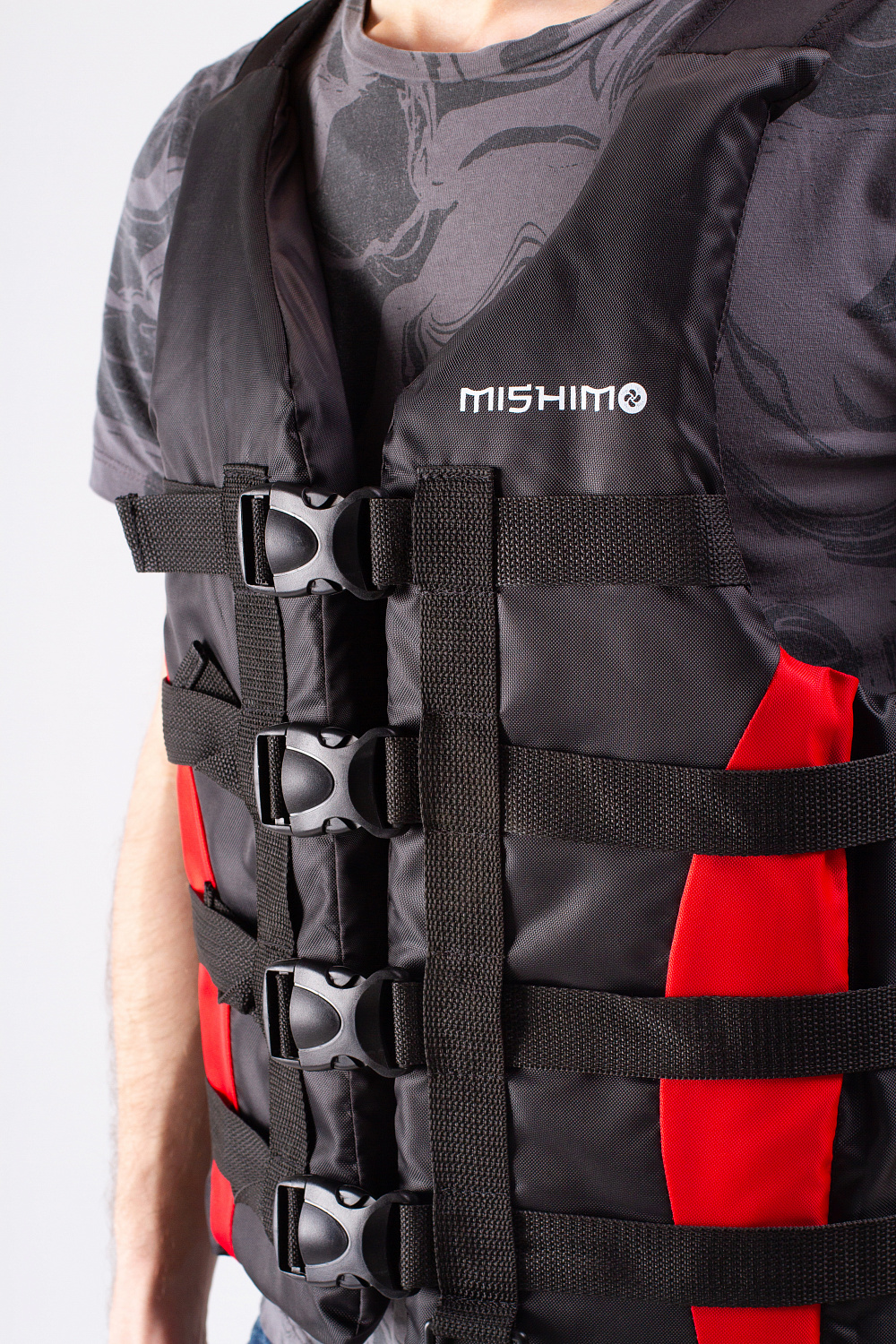 Жилет спасательный MISHIMO PRO Премиум качества Черно-красный в Невинномысске